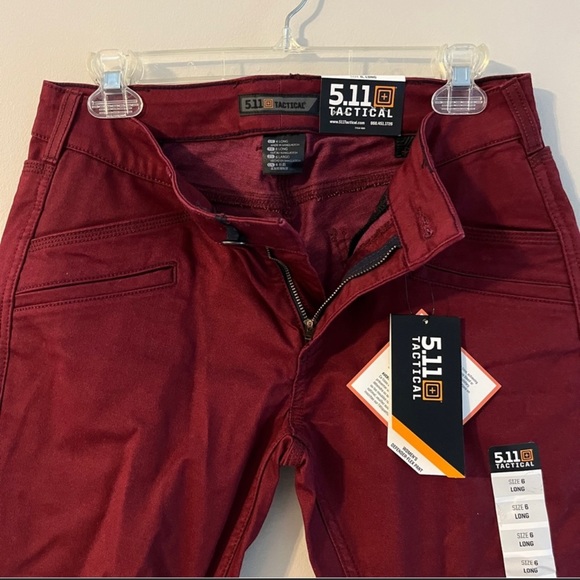 5.11 Tactical Women’s Stretch Skinny Defender Flex- Code Red Size 6 long NWT - Picture 8 of 8